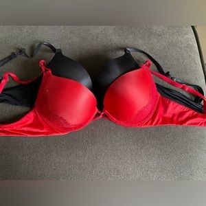 Two VS Bombshell Push Up Bras